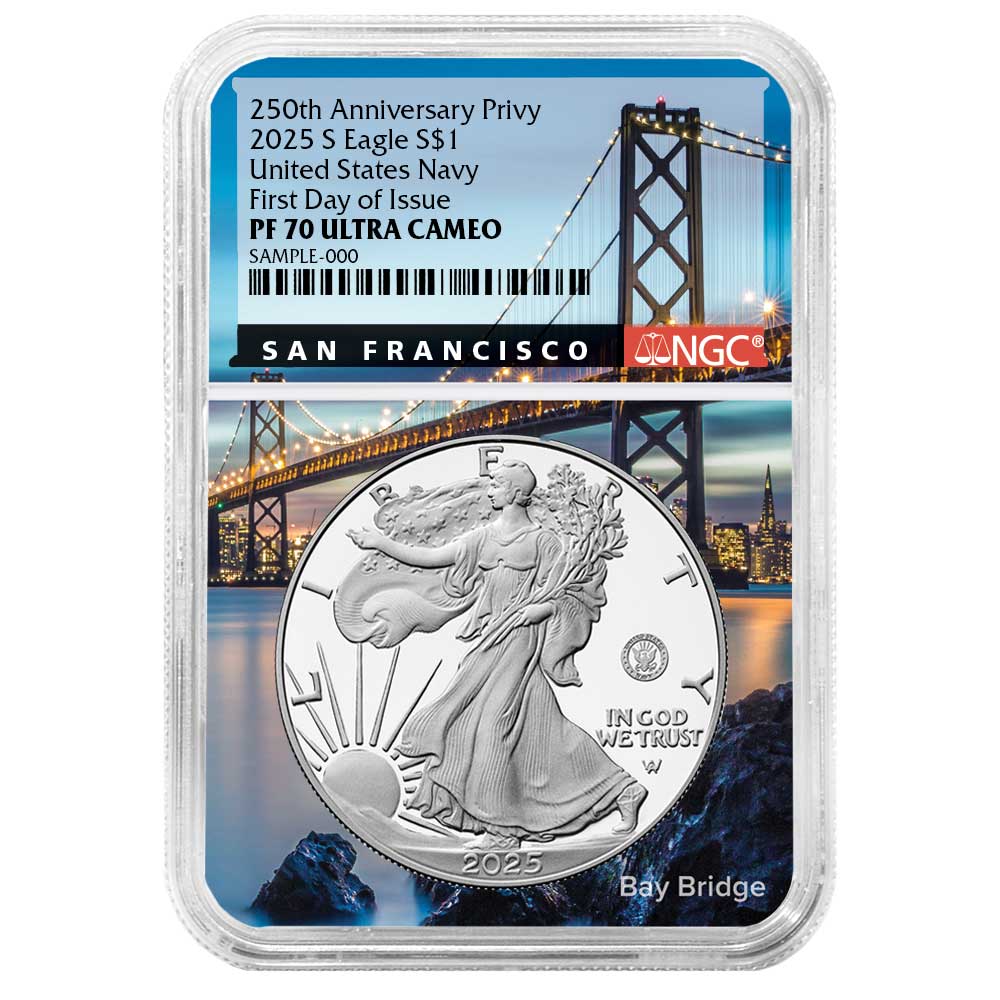 2025-S Proof $1 American Silver Eagle Navy Privy NGC PF70UC FDI