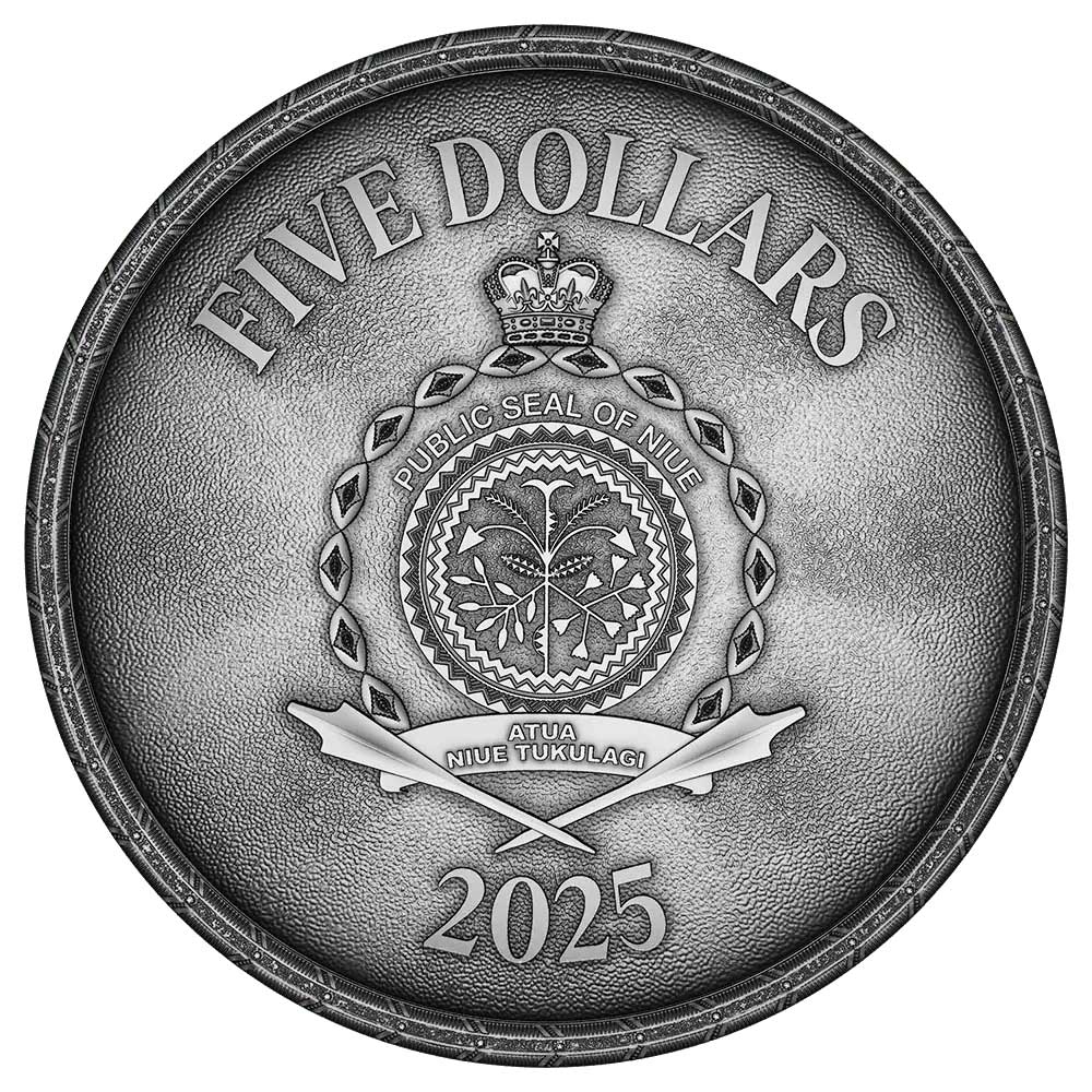 2025 Ghisi Shield 2 oz .999 Pure Antiqued Silver Mintage of 500 By Spectres  - Pinehurst Coins