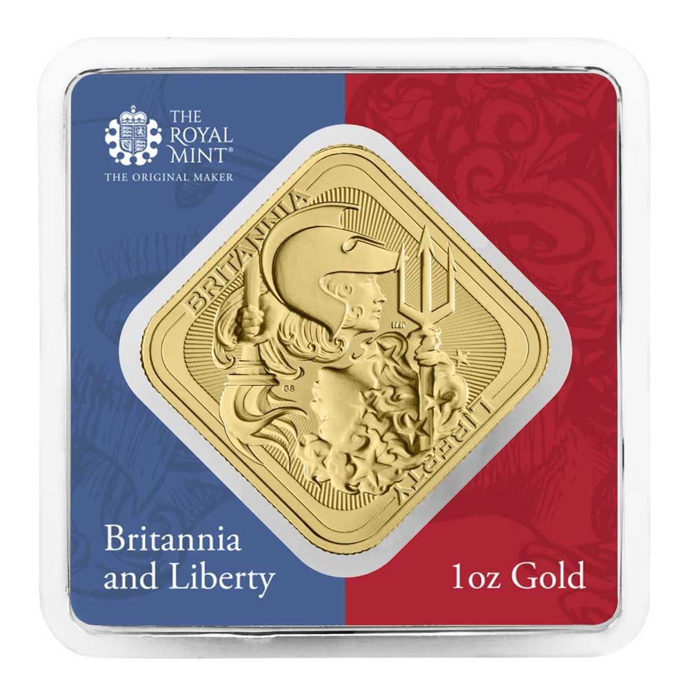 1 Troy oz Liberty & Britannia .9999 Fine Gold Bar - Pinehurst Coins