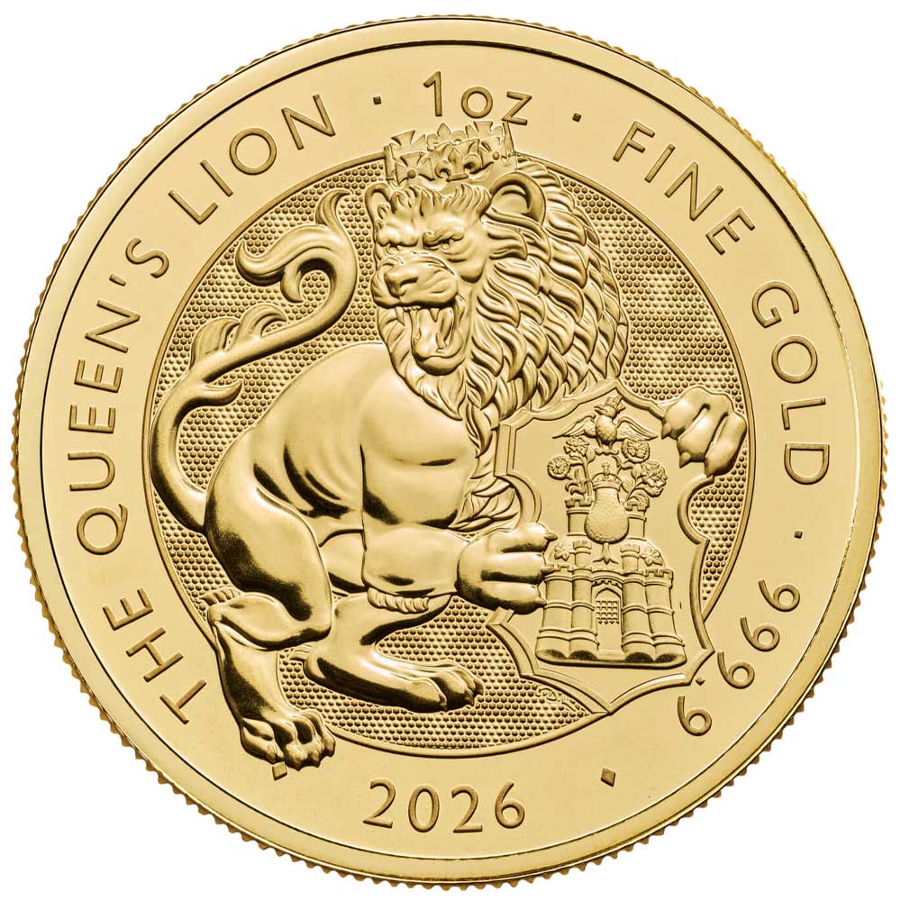 2026 U.K. 100 Pound 1 oz Gold Tudor Beast Queen's Lion Brilliant