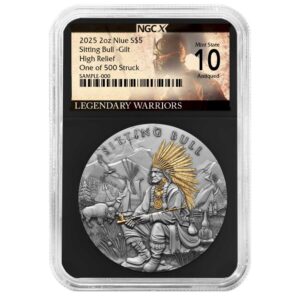 2025 Leonidas 2 oz High Relief Silver Antiqued & Gold Gilded NGCX