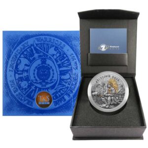 2025 $5 Niue Sitting Bull 2 oz High Relief Silver Antiqued and Gold Gilded Box, OGP, & COA