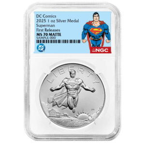2025 Superman DC Comics 1 oz Silver Medal NGC MS70 FR Superman Label