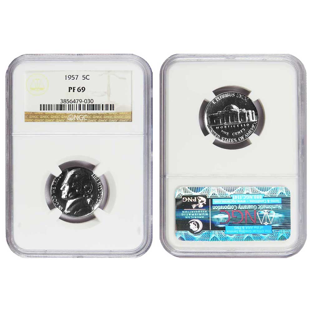 1957 US Mint Proof Set NGC PF69 (5 Coin Set) - Pinehurst Coins