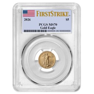 2026 $5 American Gold Eagle 1/10 oz PCGS MS70 FS Flag Label