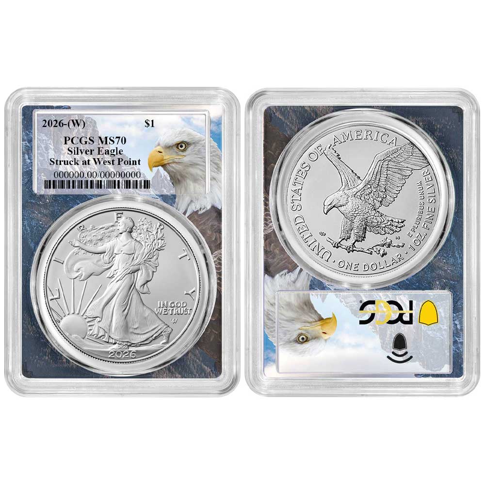 2026 (W) $1 American Silver Eagle PCGS MS70 Eagle Frame