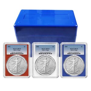 2026 $1 American Silver Eagle 3pc Set PCGS MS70 Blue Label Red White Blue