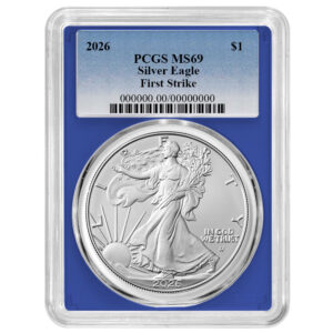 2026 $1 American Silver Eagle PCGS MS69 FS Blue Label Blue Frame