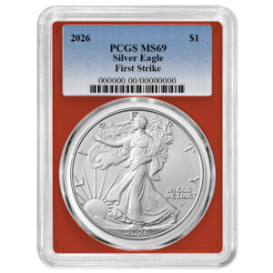 2026 $1 American Silver Eagle PCGS MS69 FS Blue Label Red Frame