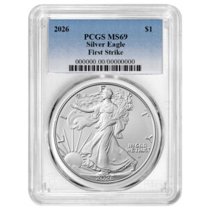 2026 $1 American Silver Eagle PCGS MS69 FS Blue Label