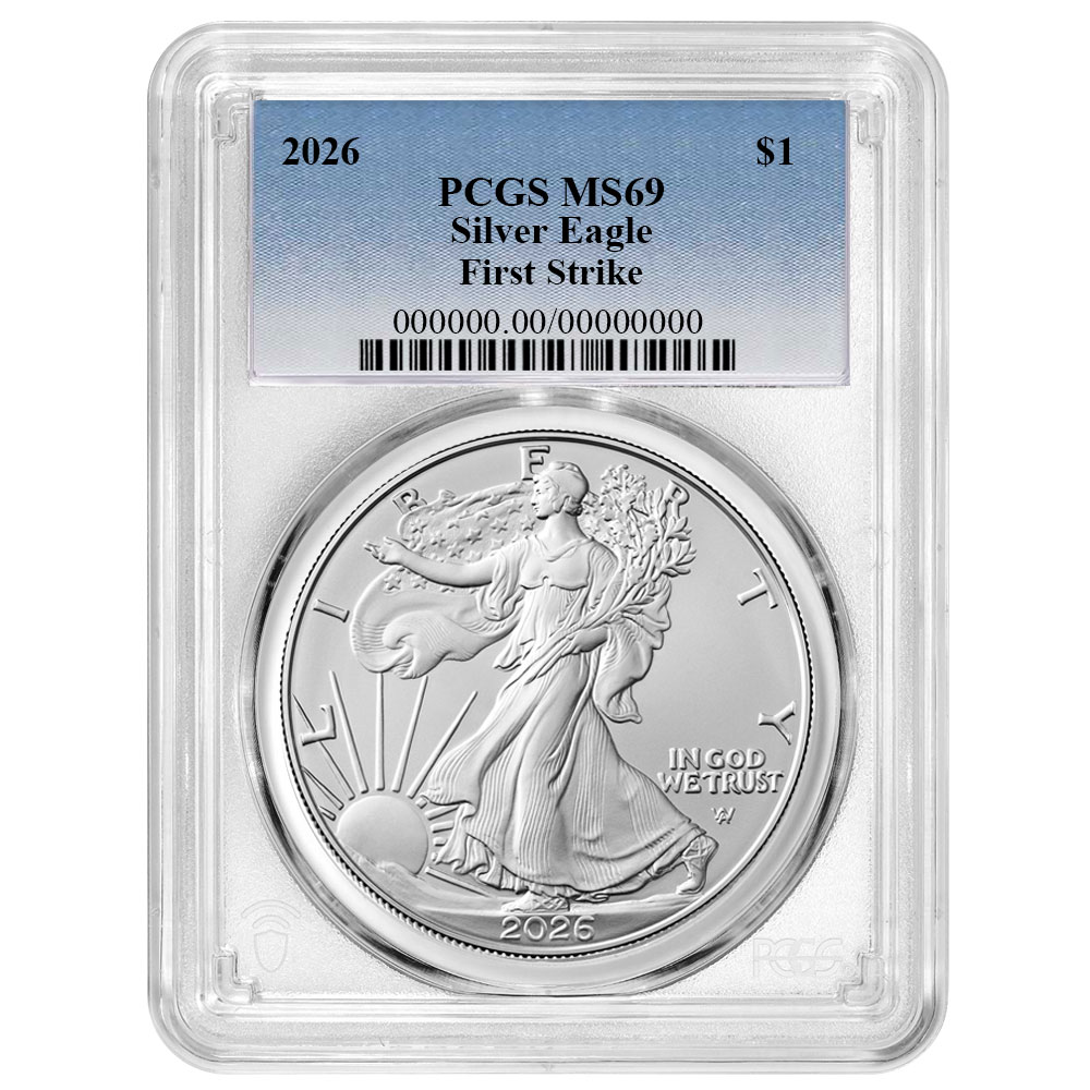 2026 $1 American Silver Eagle PCGS MS69 FS Blue Label