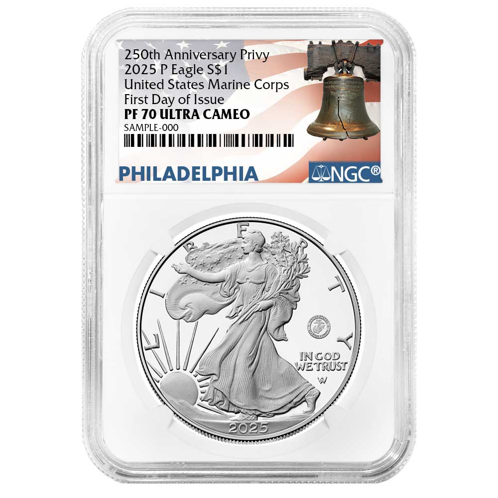 2025-P Proof $1 American Silver Eagle Marine Corps Privy NGC
