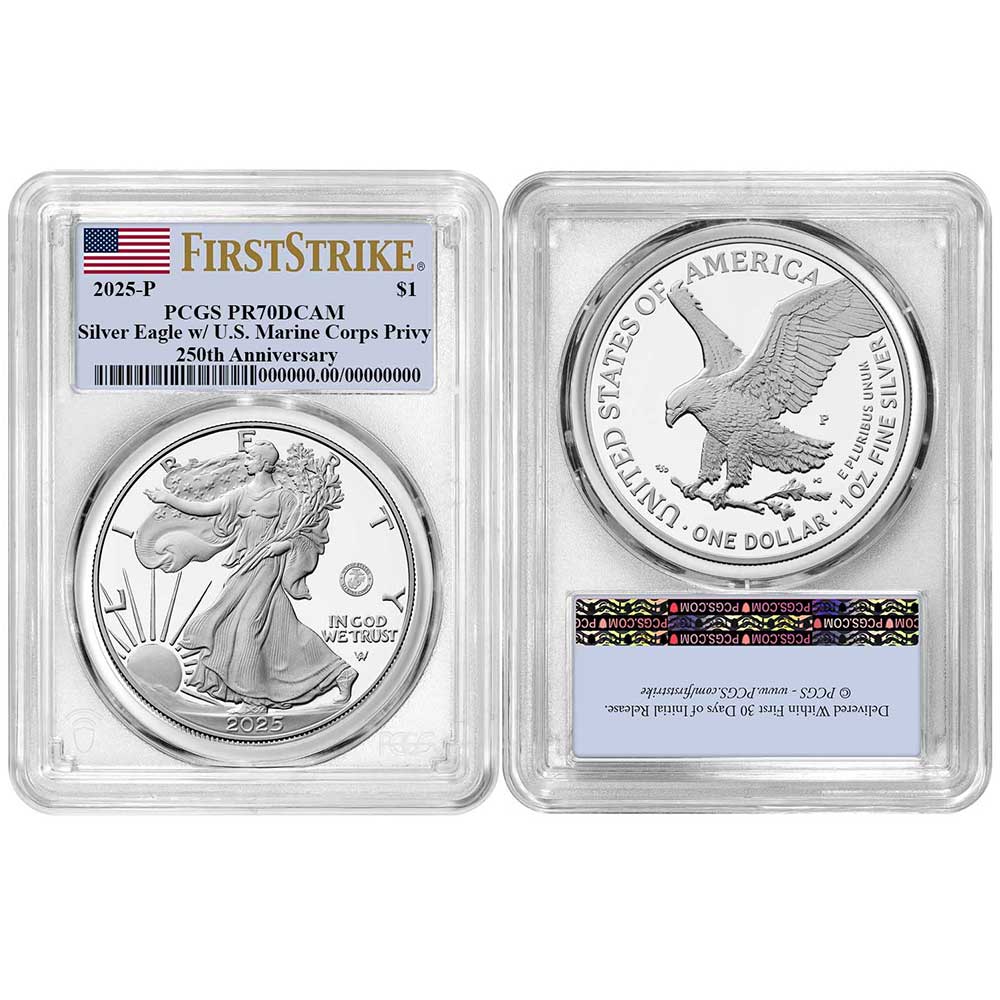 2025-P Proof $1 American Silver Eagle Marine Corps Privy PCGS