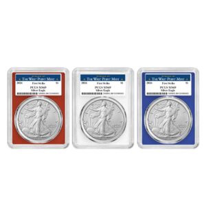 2026 $1 American Silver Eagle 3pc Set PCGS MS69 FS West Point Label Red White Blue