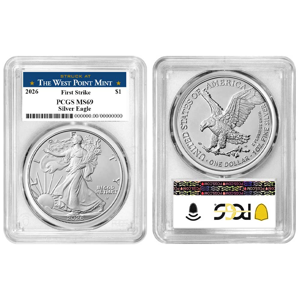 2026 $1 American Silver Eagle PCGS MS69 FS West Point Label