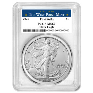 2026 $1 American Silver Eagle PCGS MS69 FS West Point Label
