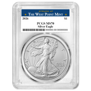 2026 $1 American Silver Eagle PCGS MS70 West Point Label