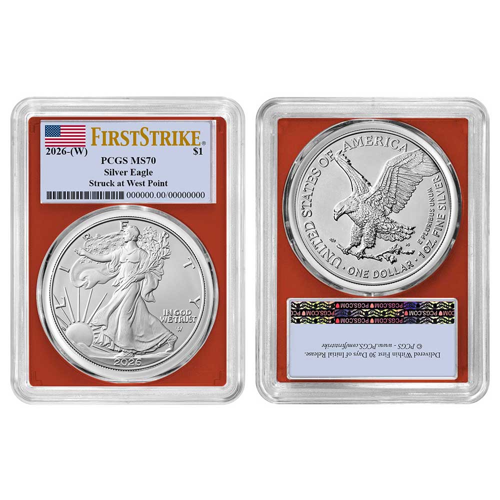 2026 (W) $1 American Silver Eagle 3pc Set PCGS MS70 FS Flag Label