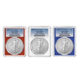 2026 (W) $1 American Silver Eagle 3pc Set PCGS MS69 FS Blue Label Red White Blue