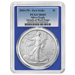 2026 (W) $1 American Silver Eagle PCGS MS69 FS Blue Label Blue Frame