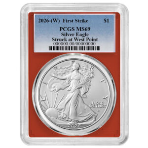 2026 (W) $1 American Silver Eagle PCGS MS69 FS Blue Label Red Frame