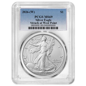 2026 (W) $1 American Silver Eagle PCGS MS69 Blue Label