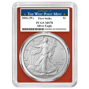 2026 (W) $1 American Silver Eagle PCGS MS70 FS West Point Label Red Frame