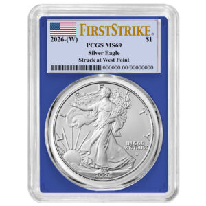 2026 (W) $1 American Silver Eagle PCGS MS69 FS Flag Label Blue Frame