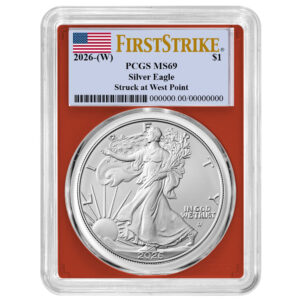 2026 (W) $1 American Silver Eagle PCGS MS69 FS Flag Label Red Frame