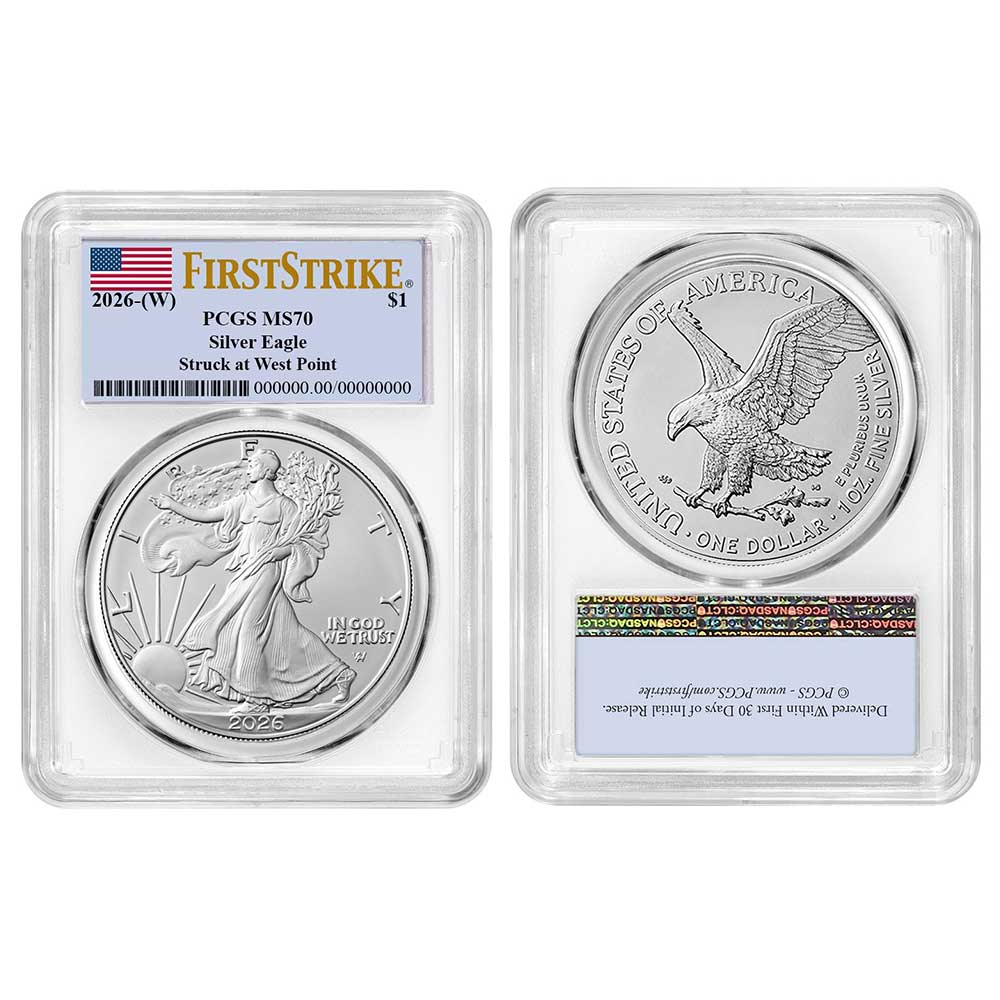2026 (W) $1 American Silver Eagle 3pc Set PCGS MS70 FS Flag Label