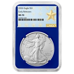 2026 $1 American Silver Eagle NGC MS70 ER West Point Star Label Blue Core