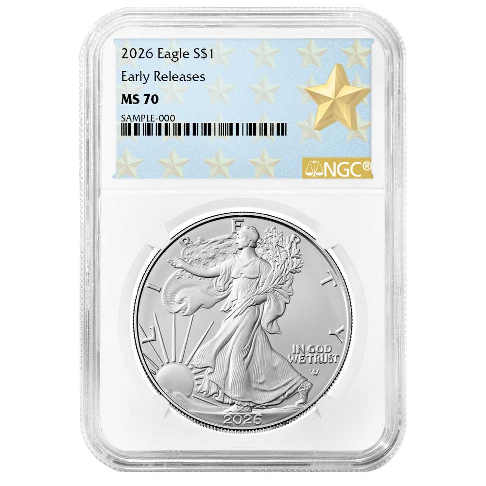 2026 $1 American Silver Eagle NGC MS70 ER West Point Star Label
