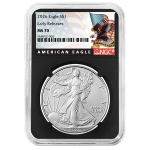 2026 $1 American Silver Eagle NGC MS70 ER Black Label Retro Core