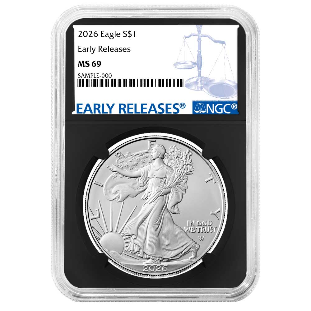 2026 $1 American Silver Eagle NGC MS69 ER Blue Label Retro Core