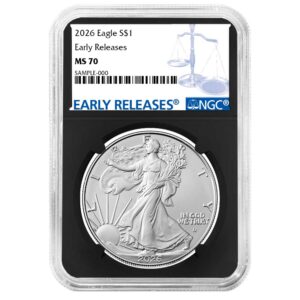 2026 $1 American Silver Eagle NGC MS70 ER Blue Label Retro Core