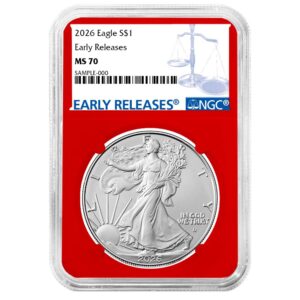 2026 $1 American Silver Eagle NGC MS70 ER Blue Label Red Core