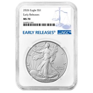 2026 $1 American Silver Eagle NGC MS70 ER Blue Label