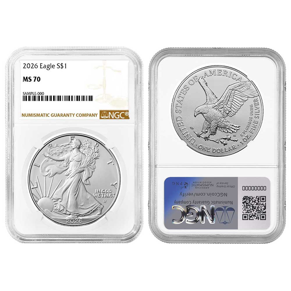 Presale - 2026 $1 American Silver Eagle NGC MS70 Brown Label