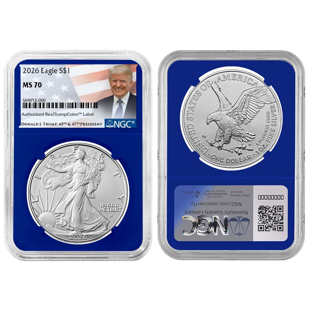 2026 $1 American Silver Eagle 3pc Set NGC MS70 Trump Label Red