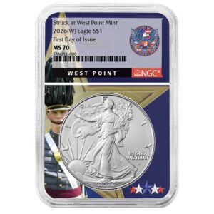 2026 (W) $1 American Silver Eagle NGC MS70 FDI West Point Core