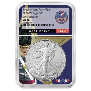 2026 (W) $1 American Silver Eagle NGC MS70 ER West Point Core