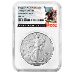 2026 (W) $1 American Silver Eagle NGC MS70 FDI Black Label