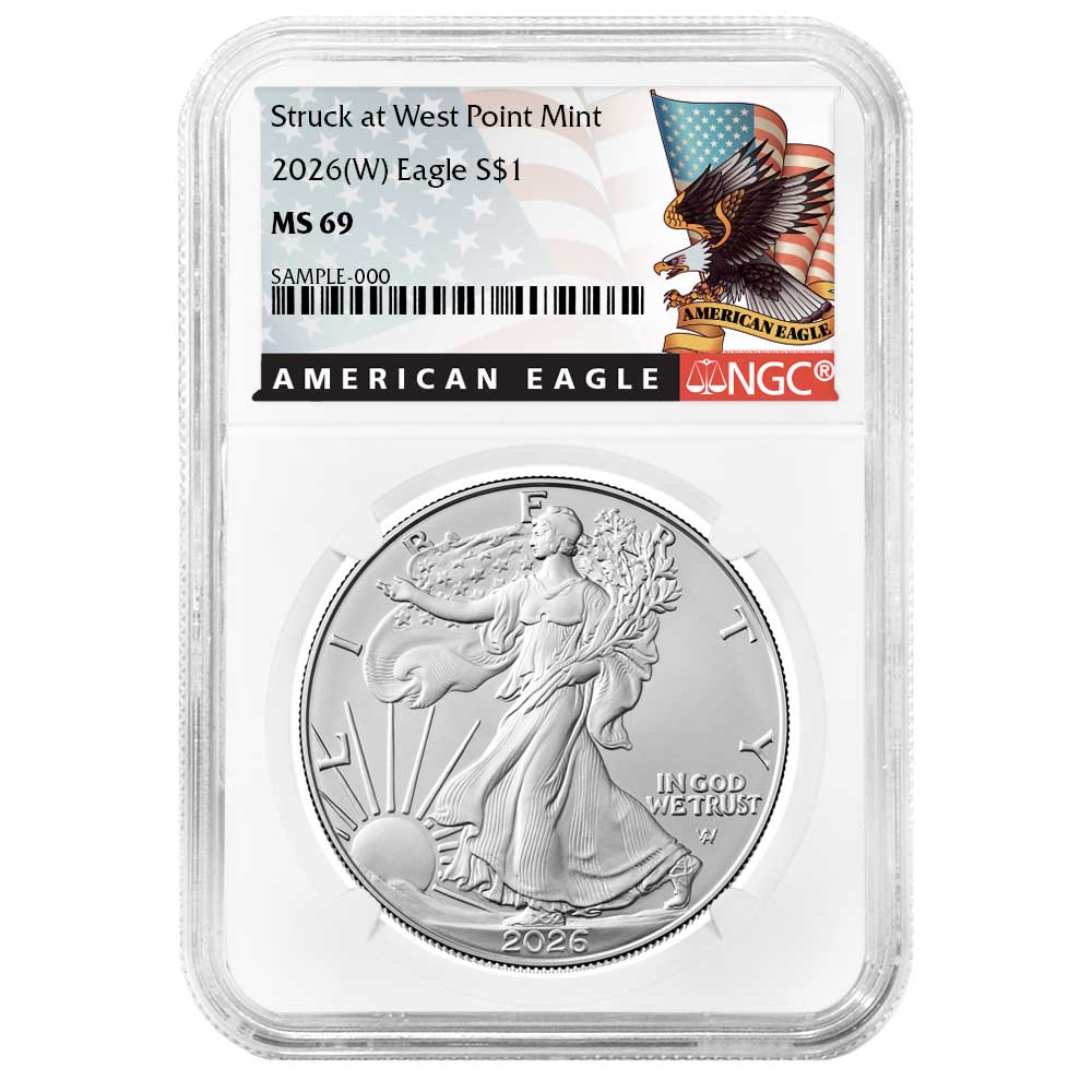 2026 (W) $1 American Silver Eagle NGC MS69 Black Label