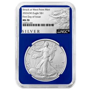 2026 (W) $1 American Silver Eagle NGC MS70 FDI ALS Label Blue Core