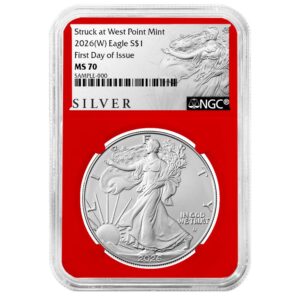 2026 (W) $1 American Silver Eagle NGC MS70 FDI ALS Label Red Core