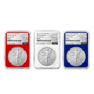 2026 (W) $1 American Silver Eagle 3pc Set NGC MS69 ER ALS Label Red White Blue