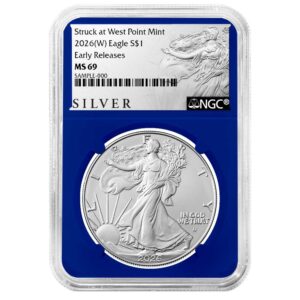 2026 (W) $1 American Silver Eagle NGC MS69 ER ALS Label Blue Core