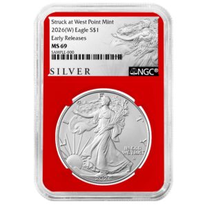 2026 (W) $1 American Silver Eagle NGC MS69 ER ALS Label Red Core