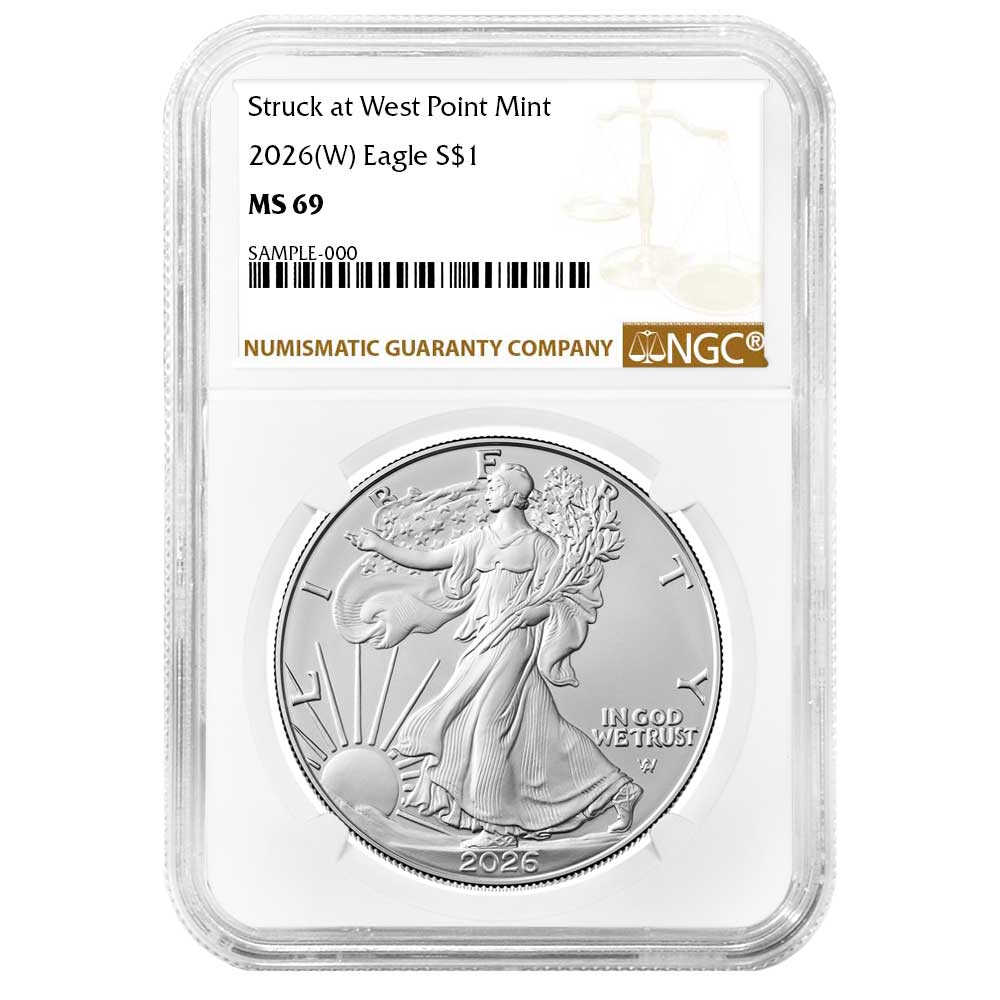 2026 (W) $1 American Silver Eagle NGC MS69 Brown Label