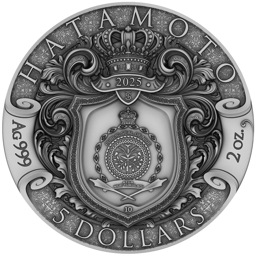 2025 $5 Hatamoto 2 oz High Relief Antiqued Silver Coin by T&S Coin